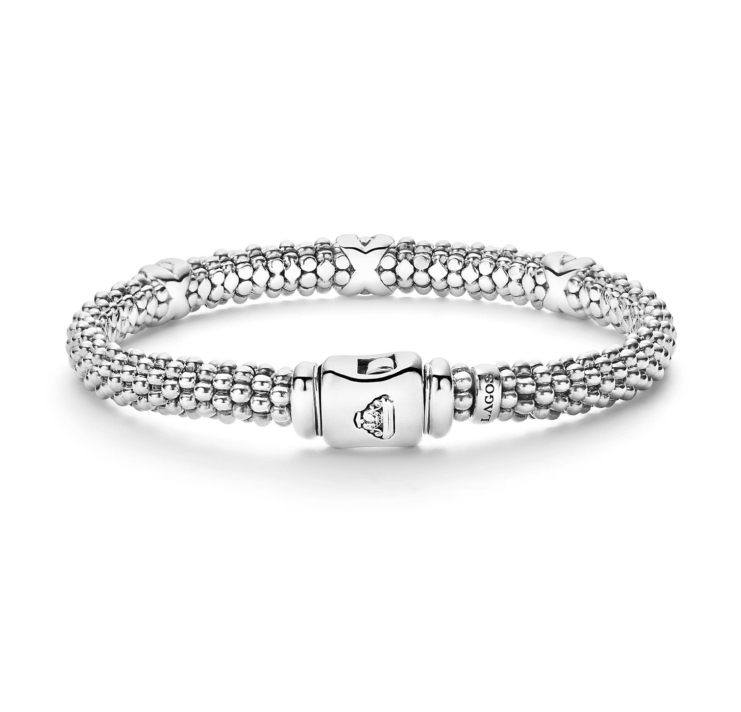 LAGOS Signature Caviar 6mm Three Station X Bracelet